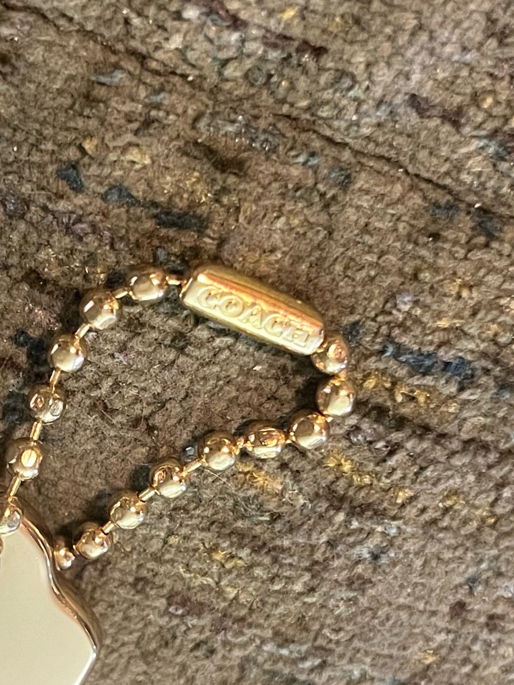 Coach Shiny Gold Engraved Purse Charm - Picture 3 of 3